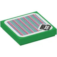 Tile 2 x 2 with Coin Coffer and Barcode Print (Sticker)
