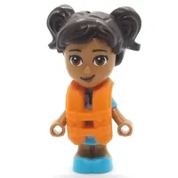 Maya - Medium Azure Dress, Dark Brown Hair, Lifejacket