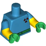 Torso, Dual Molded Arms, Red Radioactive Symbol, Green Belt Print, Dark Azure Sleeves Pattern, Yellow Arms, Green Hands