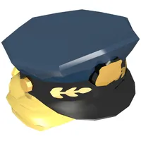 Hair and Hat, Bun, Police with Dark Blue Top with Gold Badge and Laurel Print