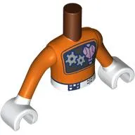 Minidoll Torso Boy with Reddish Brown Arms and Hands with Space Suit, Gear, Metal Pink Heart on Black Frame print