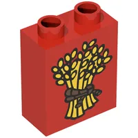Duplo Brick 1 x 2 x 2 with Wheat and Braided Rope Print