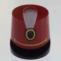 Hat / Imperial Guard Shako with White Plume, Black Brim, Gold Chain and Dark Red Emblem Print (Toy Soldier)