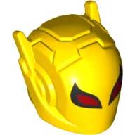Helmet with Antennae and Large Red Eyes with Black Outline
