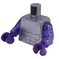Torso Armor, Silver Chest Plate print, Glitter Trans-Purple Arms, Dark Purple Hands