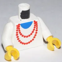 Torso Red Necklace and Blue Undershirt Print, White Arms, Yellow Hands