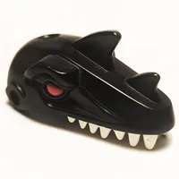 Animal Body Part, Dinosaur, Raptor Head with Red Eyes, White Teeth print