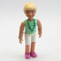 Belville Figure Articulated Elbows, Child, Female, Light Yellow Hair, White Shorts, Light Green Shirt with Shells Necklace Print