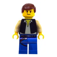 Han Solo, Black Vest, Yellow Skin, Blue Legs (3626c Head)