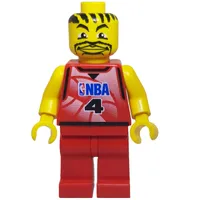 Basketball Player, Red Torso, Red Non-spring Legs #4