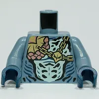 Torso Bare Chest, Gold Chains, White Scales, Gold Belt Print, Sand Blue Arms, Dark Blue Hands