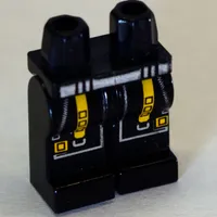 Hips and Black Legs with Silver Zippers and Orange Straps Print