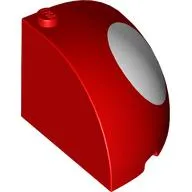 Brick Round Corner 4 x 4 x 3 Quarter Dome Top with White Dots print