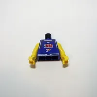 Torso Basketball Jersey, NBA Logo and '7' Print, Long One Piece Arms Yellow (NBA)