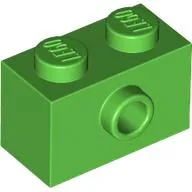 Brick Special 1 x 2 with 1 Center Stud on 1 Side, Bottom Stud Holder