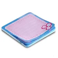 Clikits Memo Pad with Pink with Dotted Lines and Blue Border, Heart, Star, and Flower Print