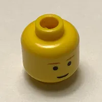 Minifig Head Anakin Skywalker, Brown Eyebrows, Slight Smile Print [Blocked Open Stud]