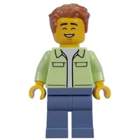 Visitor, Yellowish Green Torso, Sand Blue Legs, Medium Nougat Hair