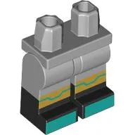 Hips with Light Bluish Gray Legs and Black Boots Pattern with Gold Knees, Dark Turquoise Toes print