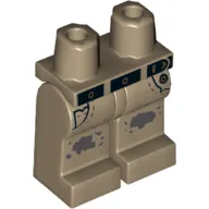 Hips and Dark Tan Legs with Pockets, Black Belt, Stains