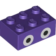 Brick 2 x 3 with Two White and Black Circles (Nabbit Eyes) Print