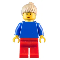 Soccer Player Blue Torso, Red Legs, Yellow Vest, Female 5
