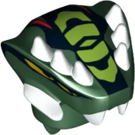 Minifig Head Special, Snake with Horns and Scales Lime, with Yellow Eyes Print (Acidicus)
