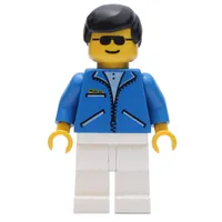 Blue Jacket, White Legs, Black Hair