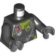 Torso Wetsuit, Scuba Diver, Fire Badge, Gauge, Hose, Utility Belt Print, Black Arms, Dark Bluish Gray Hands