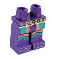 Hips and Dark Purple Legs with Dark Turquoise/Gold/Coral Decorations print