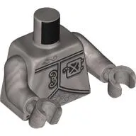 Torso, Robot Plating, Hatch over Heart print, Flat Silver Arms and Hands