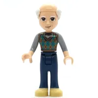 Marcel - Dark Turquoise Top, Dark Blue Pants, Bald Head