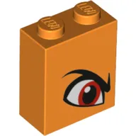 Brick 1 x 2 x 2 with Inside Stud Holder with Angry Red Eye - Left print