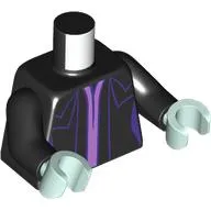 Torso Jacket, Dark Purple Trim, Lavender Shirt print, Black Arms, Light Aqua Hands
