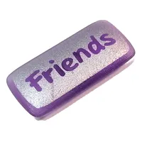 Clikits Icon, Rectangle 3L with Pin, Silver 'Friends' Print