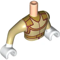 Minidoll Torso Man with Gold Belt, Lapels print, White Hands