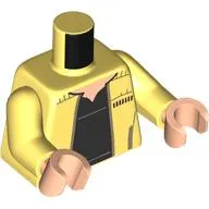 Torso, Jacket, Black Shirt print, Bright Light Yellow Arms, Light Nougat Hands