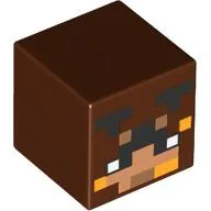 Minifig Head Special, Cube with Pixelated Nougat Bee Face Print