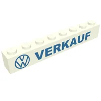 Brick 1 x 8 with 'VW VERKAUF' Blue Print