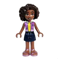 Aliya - Lavender Top, Dark Blue Skirt