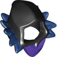 Hood Pointed with Dark Purple Bandana, Dark Blue Spiked Cowl