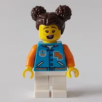 Girl, Dark Azure Letterman Jacket, Medium White Legs