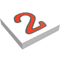 Tile 2 x 2 with Number 2 Fabuland Print