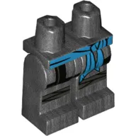 Hips and Pearl Titanium Legs with Medium Azure Sash, Knee Wraps, Black Straps