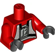 Torso Rebel Pilot Flight Suit Print, Red Arms, Black Hands