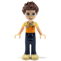 Daniel - Orange Shirt, Dark BLue Trousers