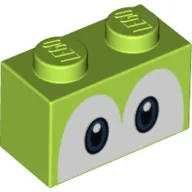 Brick 1 x 2 with Blue Eyes (Yoshi) Print