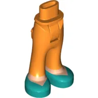 Minidoll Hips and Trousers with Back Pockets with Light Nougat Legs, Dark Turquoise Shoes print