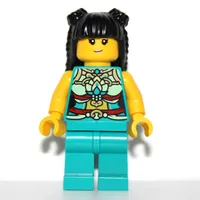 Dark Turquoise Torso, Chinese Decorations, Dark Turquoise Legs, Black Hair Long