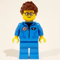 Man, Dark Azure Tracksuit with Classic Space Logo, Glasses